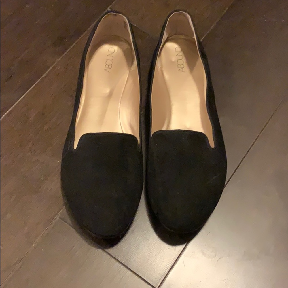 Black, suede flats